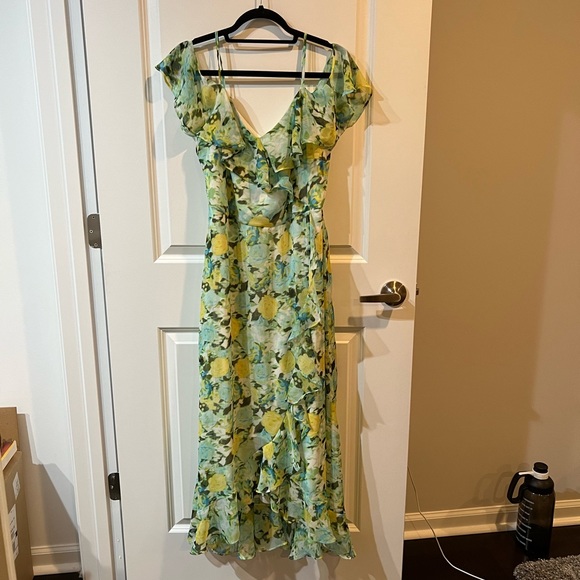 Green & Yellow Floral Dress - Picture 2 of 4